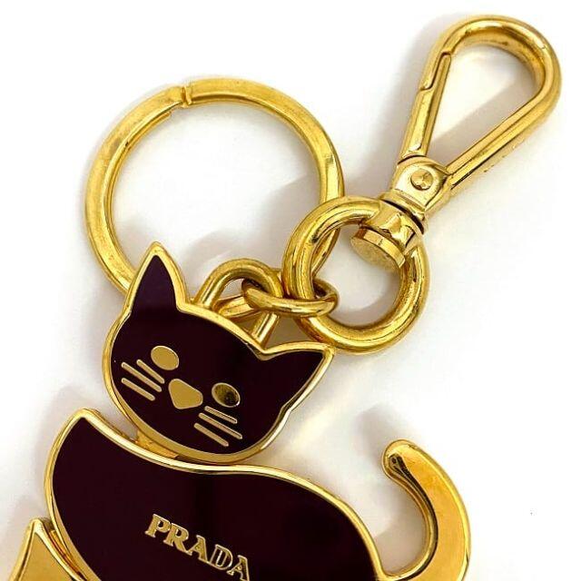 PRADA - プラダ キーリング ゴールド パープル 美品 猫の通販 by