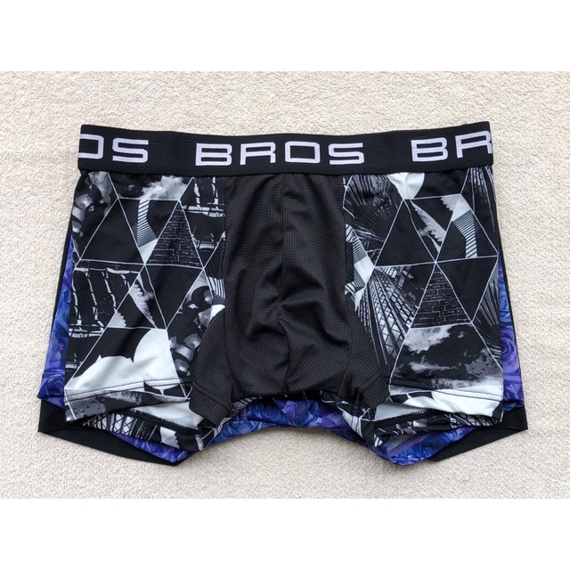 BROS ボクサーパンツ Ｌサイズ ブラック＆パープル 3枚セット