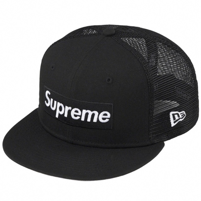 Supreme Box Logo Mesh Back New Era 黒メンズ