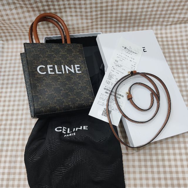 日本製 CELINE セリーヌ2way ミニ バーティカルカバ/ショルダーバッグ