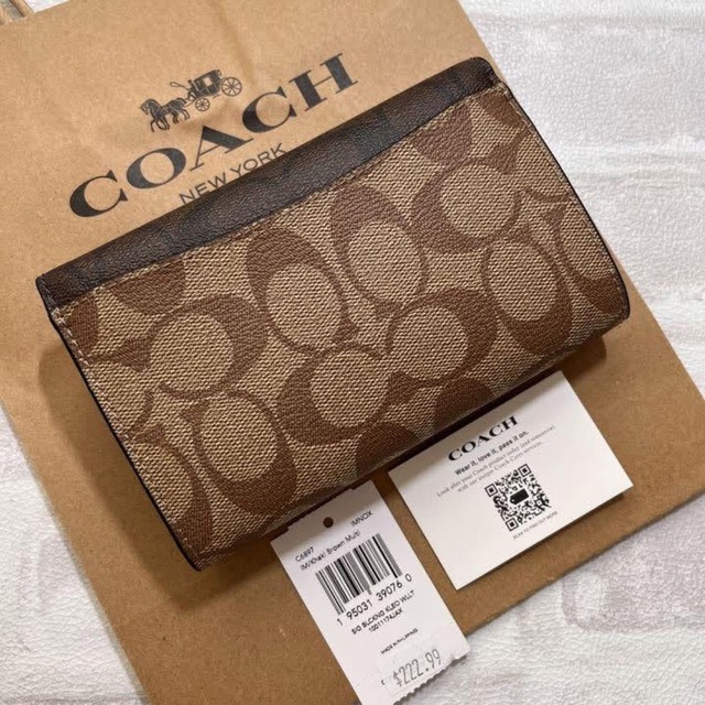 人気★COACH コーチ Kleo Wallet カードケース 小銭入れ 茶色