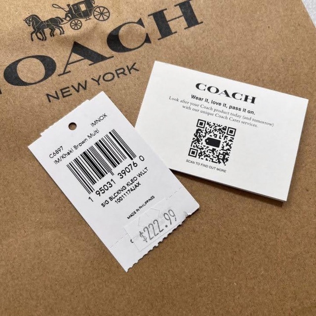 人気★COACH コーチ Kleo Wallet カードケース 小銭入れ 茶色