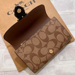 人気★COACH コーチ Kleo Wallet カードケース 小銭入れ 茶色