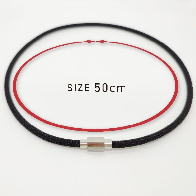 磁気ネックレス PLUSCROSS HM 肩こり 首こり BK/SV 50cm