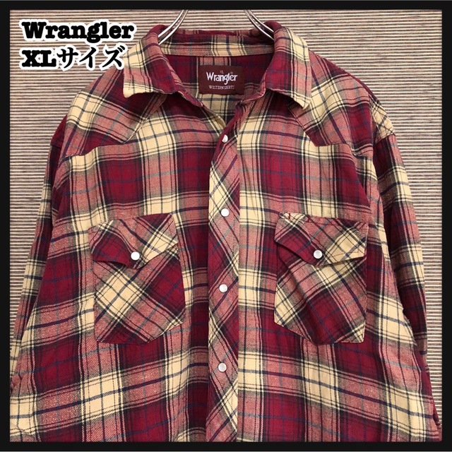 【USA製】Wrangler スナップボタン ネルシャツ ウエスタンシャツ