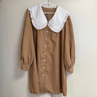 SHEIN Dazy ビッグカラー 前開き ワンピース フリル襟(ひざ丈ワンピース)