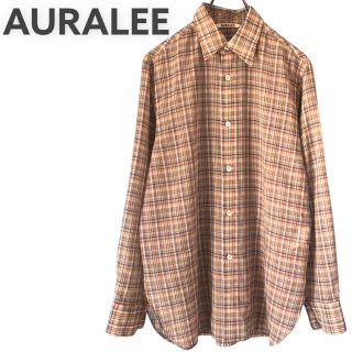 AURALEE】 ウールリサイクルポリエステルシアーチェックシャツ www ...