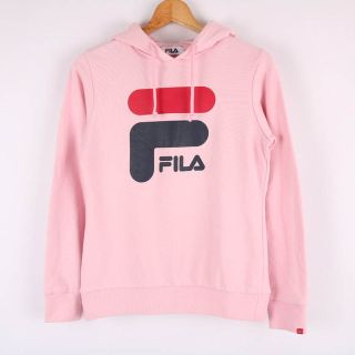 フィラ(FILA)のフィラ ロゴスウェット 長袖スエット ビッグロゴ トップス パーカー スポーツウェア レディース Mサイズ ピンク FILA(トレーナー/スウェット)