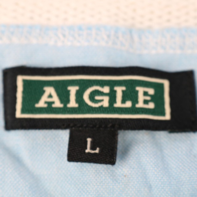 AIGLE(エーグル)のエーグル ニットベスト セーター Vネック 無地 トップス コットン100% メンズ Lサイズ ホワイト AIGLE メンズのトップス(ベスト)の商品写真