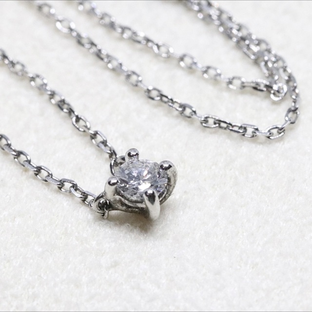 スタージュエリー プラチナ 一粒ダイヤ ネックレス 0.1ct 4