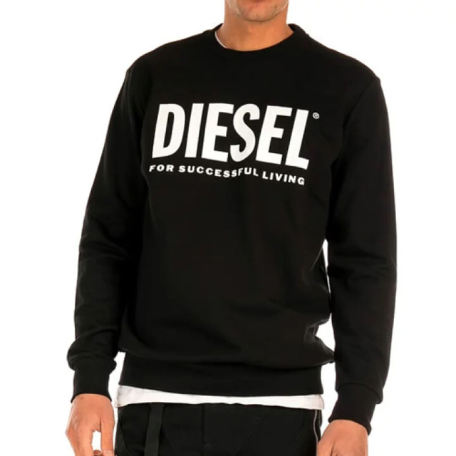 DIESEL スウェット XXL S-GIR-DIVISION-LOGOブラック