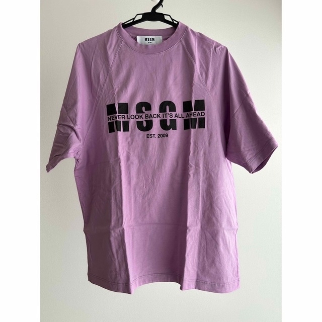 MSGM - MSGM パープルロゴプリントオーバーサイズTシャツ サイズMの ...