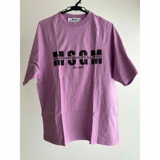 エムエスジイエム(MSGM)のMSGM パープルロゴプリントオーバーサイズTシャツ　サイズM(Tシャツ(半袖/袖なし))