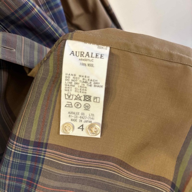 AURALEE 22AW スーパーライトウールウールチェックシャツ サイズ4新品