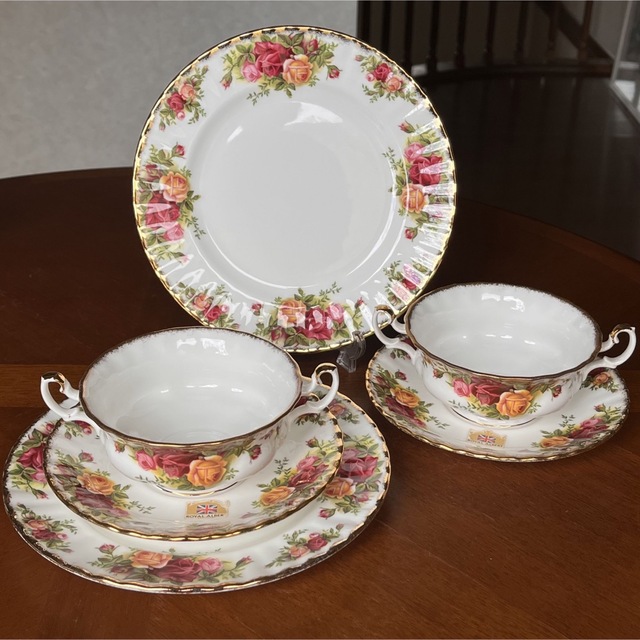美品】英国製 ロイヤルアルバート☆オールドカントリーローズ☆トリオ
