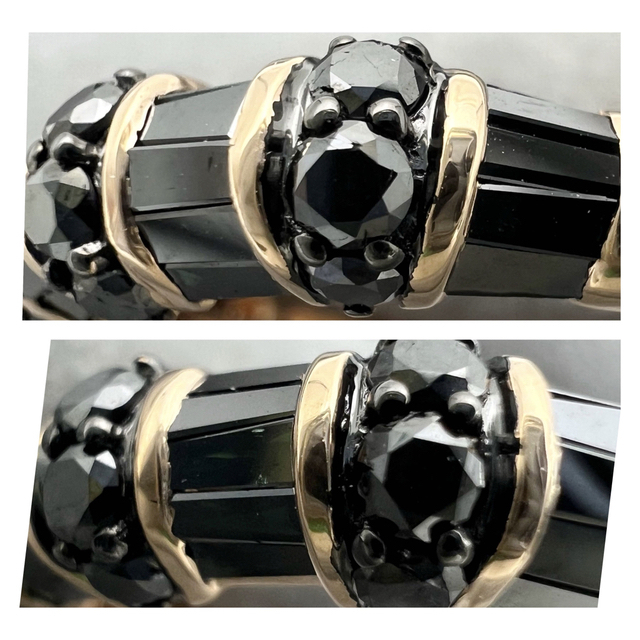 2点セット専用　k18PG 天然 ブラックダイヤ 0.93ct リング レディースのアクセサリー(リング(指輪))の商品写真