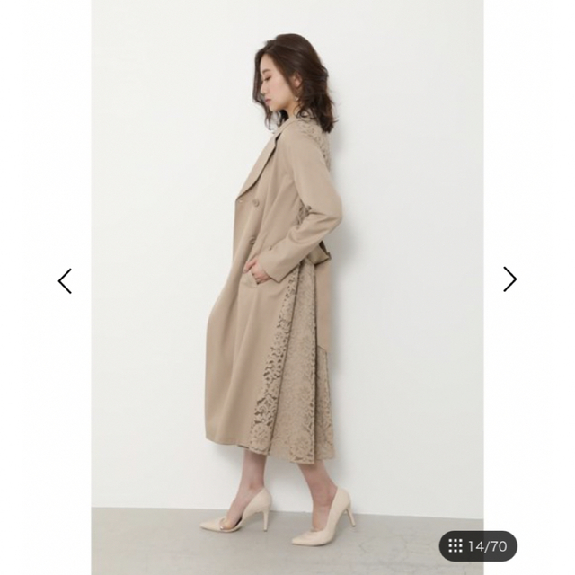 rienda(リエンダ)のBig collar back lace trench CT レディースのジャケット/アウター(トレンチコート)の商品写真