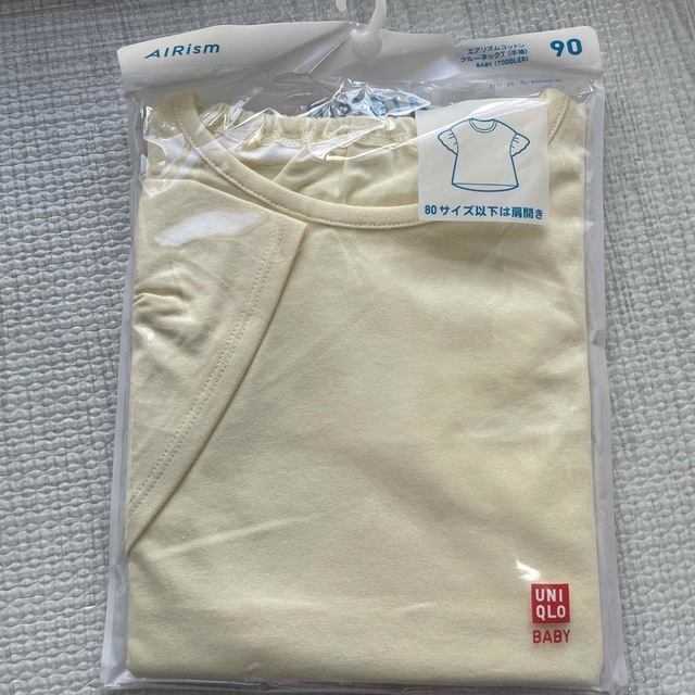 UNIQLO(ユニクロ)のエアリズムコットン半袖 キッズ/ベビー/マタニティのキッズ服女の子用(90cm~)(Tシャツ/カットソー)の商品写真