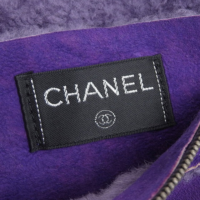 【本物保証】 保付 超美品 シャネル CHANEL ココマーク ショルダーバッグ ムートン パープル シール付 6番台 希少 レア