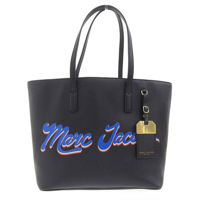 【本物保証】 超美品 マークジェイコブス MARC JACOBS ロゴ トートバッグ レザー ブラック 黒 M0014152