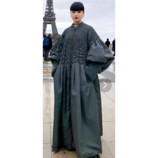 ジュンヤワタナベコムデギャルソン(JUNYA WATANABE COMME des GARCONS)の探してます！ジュンヤワタナベ  MA-1 ドレス ロング コート 黒(ロングワンピース/マキシワンピース)