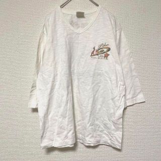 ピコ(PIKO)の2376 訳ありPIKO 半袖 メンズ M カットソー プリント ホワイト 白(Tシャツ/カットソー(七分/長袖))