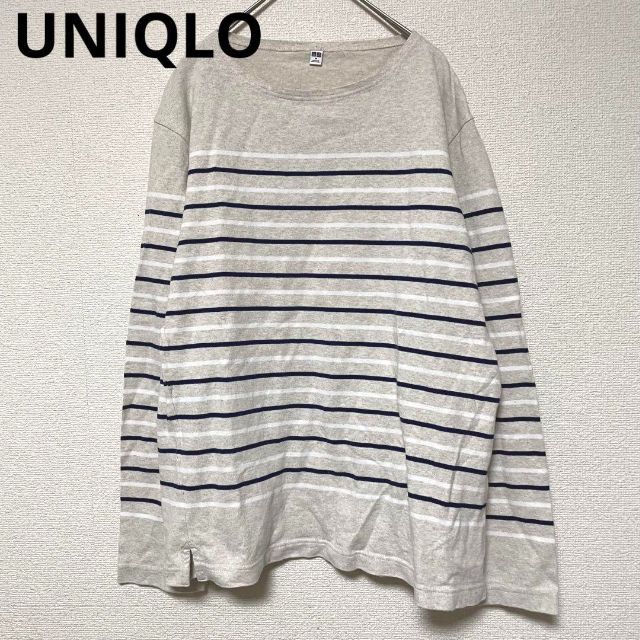 UNIQLO(ユニクロ)の2377 ユニクロ UNIQLO カットソー トップス ボーダー メンズのトップス(Tシャツ/カットソー(七分/長袖))の商品写真