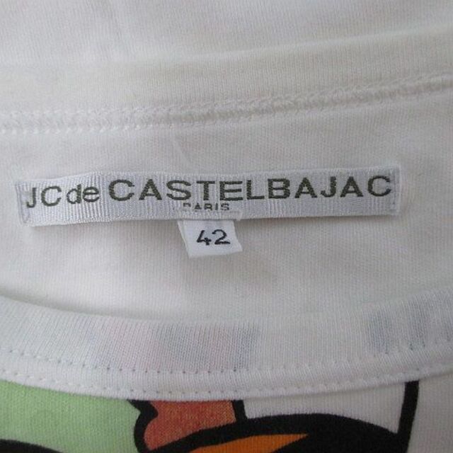 CASTELBAJAC(カステルバジャック)のCASTELBAJAC 半袖 カットソー 42 白系 ホワイト プリント レディースのトップス(カットソー(半袖/袖なし))の商品写真