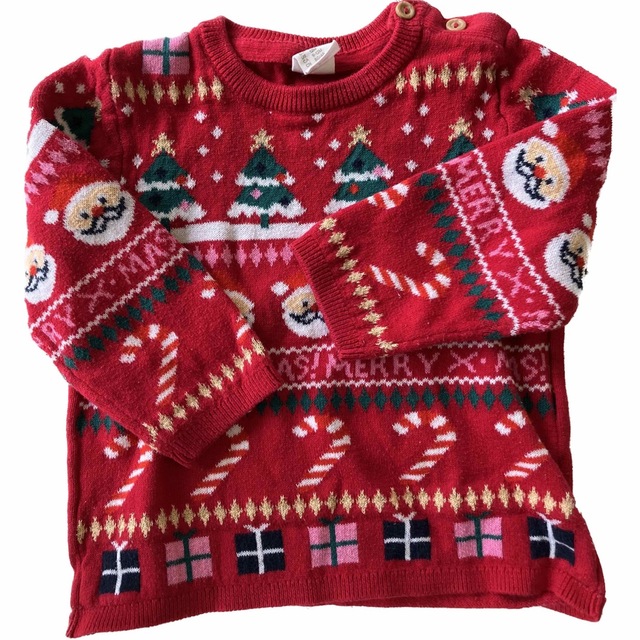 H&M(エイチアンドエム)のH&M クリスマス セーター 80cm キッズ/ベビー/マタニティのベビー服(~85cm)(ニット/セーター)の商品写真