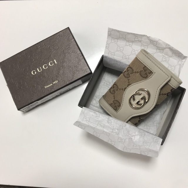 GUCCI キーケースGGキャンバスインターロッキング 6連キーケース 美品