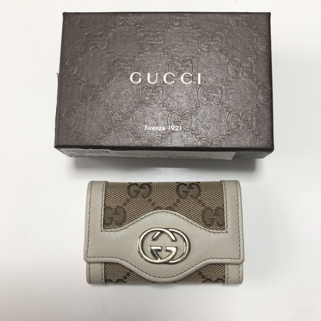 GUCCI キーケースGGキャンバスインターロッキング 6連キーケース 美品