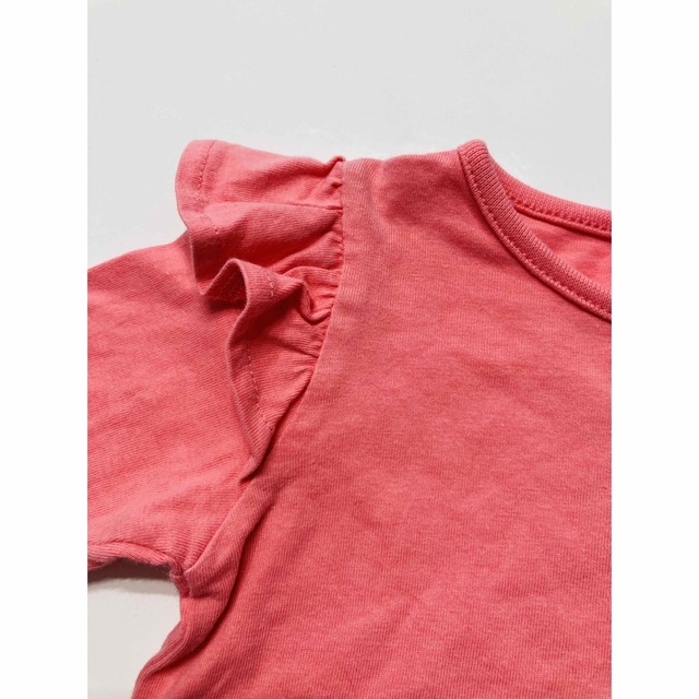 ピンクTシャツ　フリル付き　 80cm キッズ/ベビー/マタニティのベビー服(~85cm)(Ｔシャツ)の商品写真