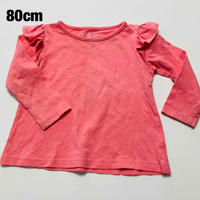 ピンクTシャツ　フリル付き　 80cm キッズ/ベビー/マタニティのベビー服(~85cm)(Ｔシャツ)の商品写真