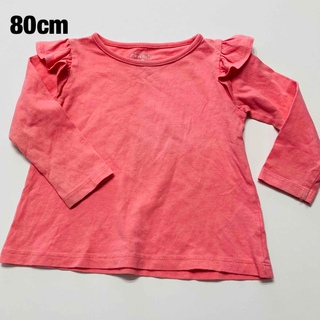ピンクTシャツ　フリル付き　 80cm(Ｔシャツ)