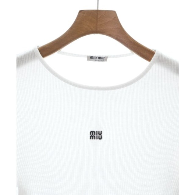 Miu Miu ミュウミュウ Tシャツ・カットソー XS 白 【古着】 Miu Miu ミュウミュウ Tシャツ・カットソー XS 白 【古着】