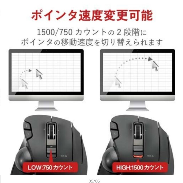 ELECOM(エレコム)のエレコム トラックボールマウスM-XT3DRBK スマホ/家電/カメラのPC/タブレット(PC周辺機器)の商品写真