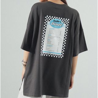 アナップ(ANAP)のアナップ　Tシャツ　dinerプリント　オーバーサイズ　新品未使用　タグ付(Tシャツ(半袖/袖なし))