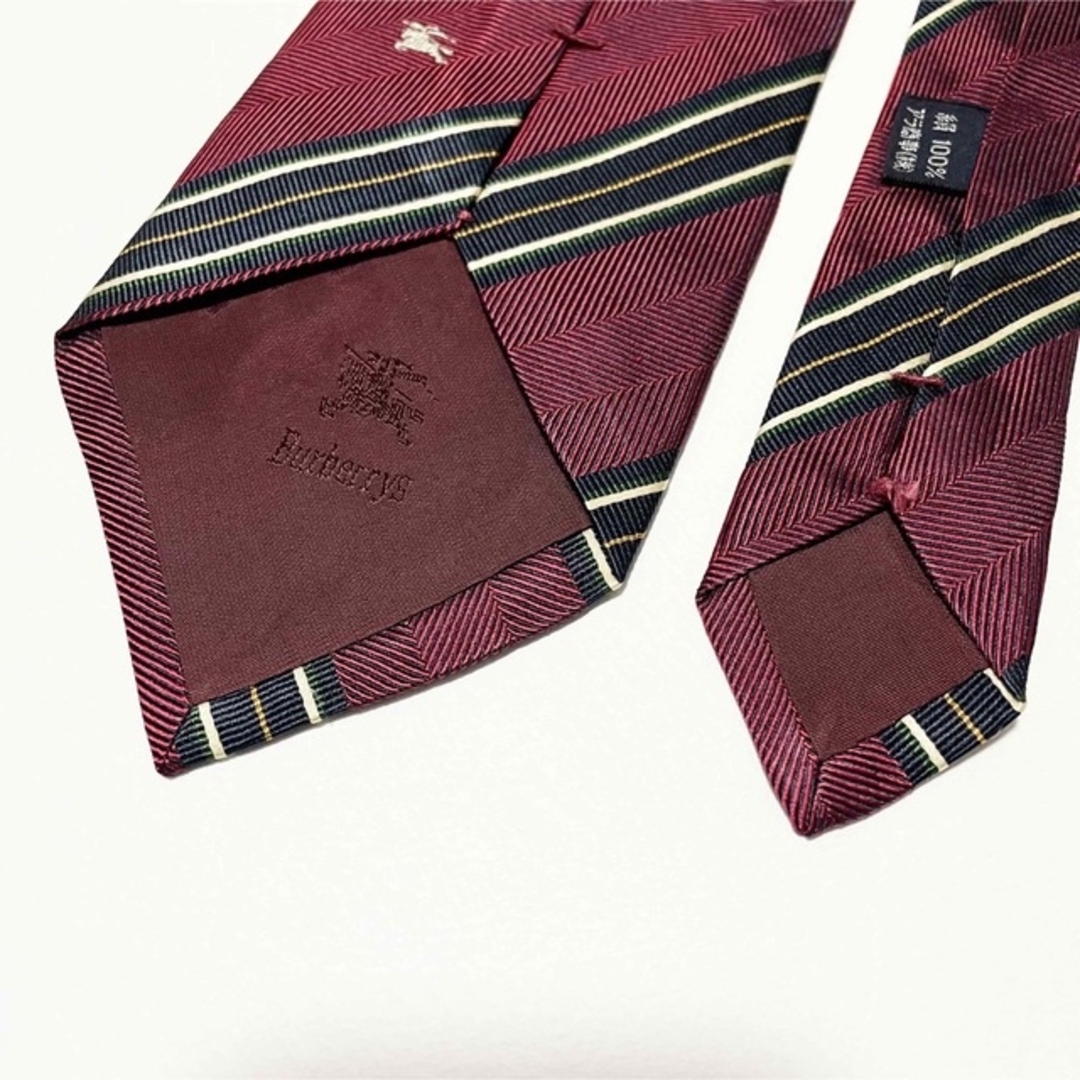 BURBERRY - 【美品】バーバリー ネクタイ レジメンタルストライプ柄