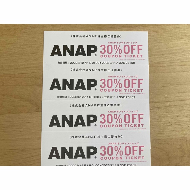 ANAP(アナップ)のANAP 株主優待 チケットの優待券/割引券(ショッピング)の商品写真