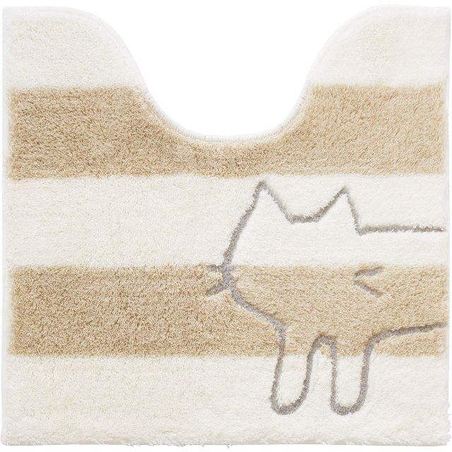 オカ うちねこ レギュラーサイズ トイレマット 約60×60cm (ホワイト)