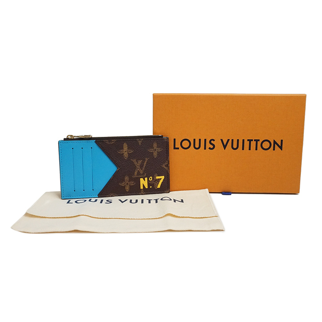 大人気新品 LOUIS VUITTON(新品・未使用品) LOUIS 箱付 M81256 青 茶 ブルー ブラウン モノグラム 財布 小銭入れ N°7 アブロー ヴァージル コインケース ホルダー コインカード ヴィトン ルイ - VUITTON コインケース+小銭入れ
