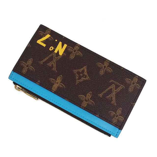 大人気新品 LOUIS VUITTON(新品・未使用品) LOUIS 箱付 M81256 青 茶 ブルー ブラウン モノグラム 財布 小銭入れ N°7 アブロー ヴァージル コインケース ホルダー コインカード ヴィトン ルイ - VUITTON コインケース+小銭入れ