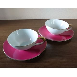 オールドナルミ　Narumi 茶器セット　急須　湯呑　竹　笹　葉柄　緑　5客