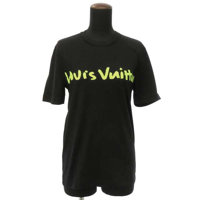 ルイヴィトン トップス Tシャツ ロゴ コットン レディースサイズXXS RM091S LOUIS VUITTON 半袖 黒