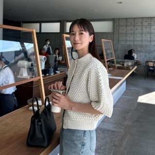 クラネ(CLANE)の3D DOT HALF SLEEVE KNIT CARDIGAN　クラネ(カーディガン)