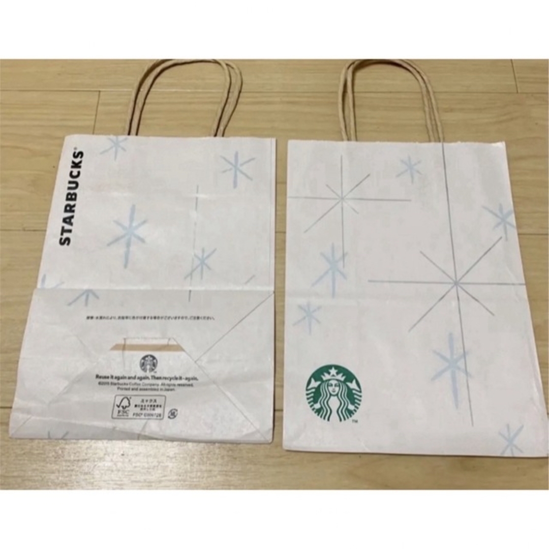 Starbucks Coffee(スターバックスコーヒー)の2/末〆◎春スタバ紙袋プレゼント可愛い包装ラッピング限定デザイン雪の結晶ギフト レディースのバッグ(ショップ袋)の商品写真