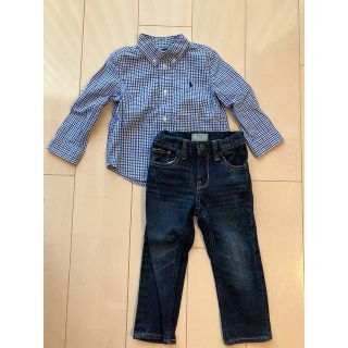 ラルフローレン(Ralph Lauren)の今の季節に！90センチ　男の子　ラルフシャツ&GAP Gパン　セット(ブラウス)