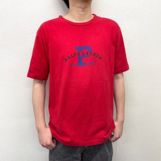 ラルフローレン(Ralph Lauren)のUS古着 ポロ ラルフローレン Polo by Ralph Lauren Tシャツ 半袖 ロゴ プリント サイズ：メンズ XL レッド【中古】(Tシャツ/カットソー(半袖/袖なし))