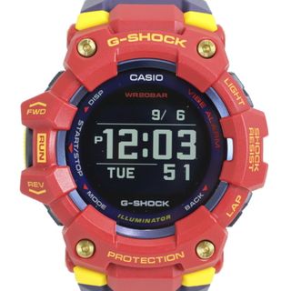 【FCバルセロナコラボモデル】CASIO　カシオ　G-SHOCK　ジーショック　G-SQUAD　ジースクワッド　GBD-100シリーズ　GBD-100BAR-4JR　デジタル　クオーツ　ラバー　レッド　イエロー　パープル　メンズ　腕時計【中古】松前R56号店(腕時計(アナログ))