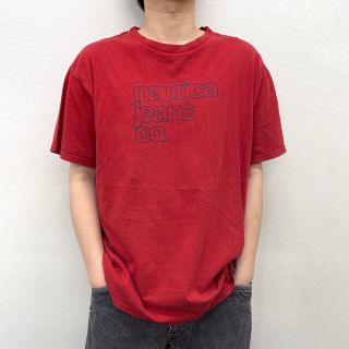 ノーティカ(NAUTICA)のUS古着 ノーティカ ジーンズ NAUTICA JEANS COMPANY Tシャツ 半袖 ロゴ プリント サイズ：メンズ XL レッド【中古】(Tシャツ/カットソー(半袖/袖なし))